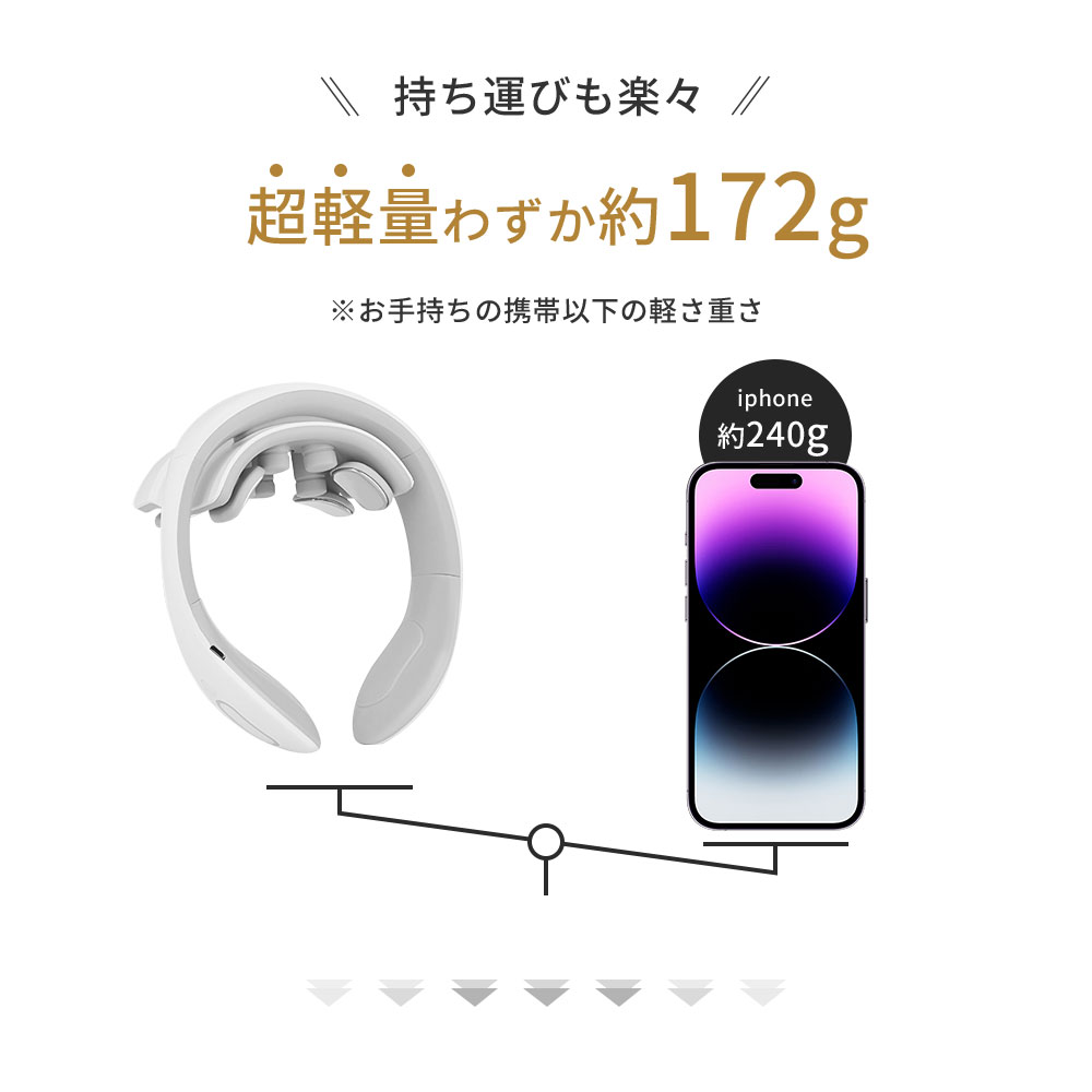 「20%OFFクーポンで4784円」ネックマッサージャー 首 マッサージ器 EMS 振動モード 電気刺激 肩こり 温熱 首コリ マッサージャー コードレス リラクゼーション｜1kselect-y1｜16