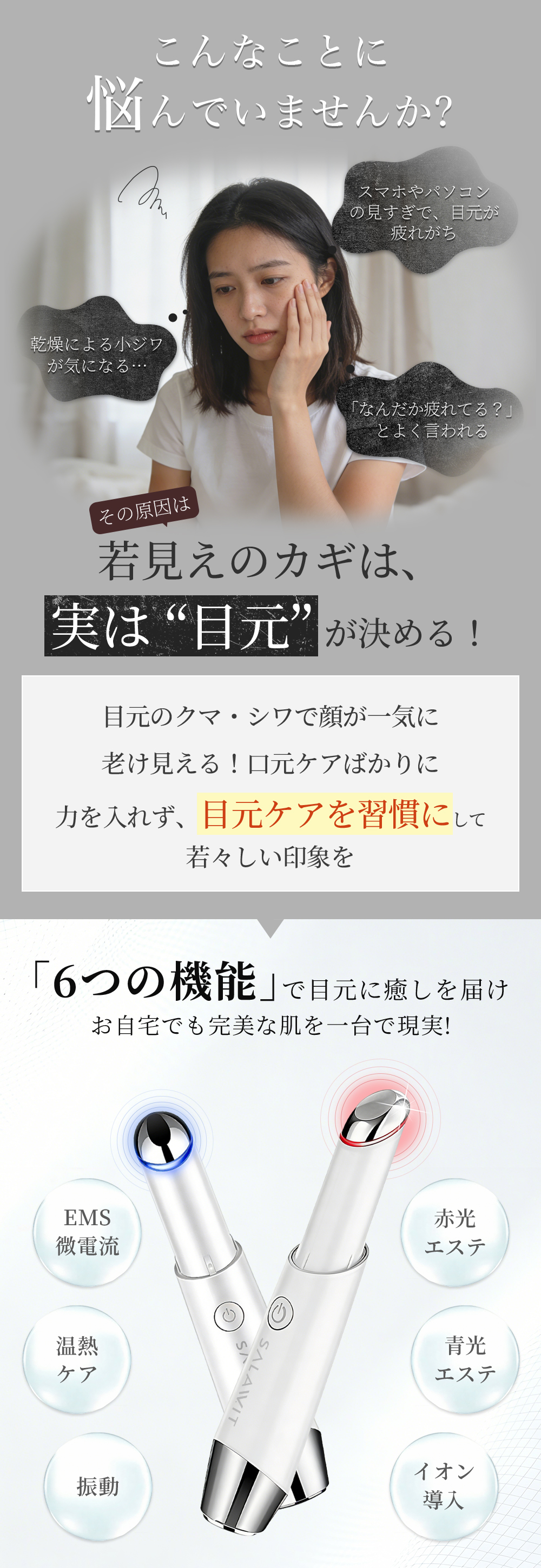 【新品】EMS 目元美顔器 目元ケア 温熱ケア イオン導入 光エステ RF 楽天市場】【母の日特別クーポン配布中】 美顔器 EMS 超音波 光エステ