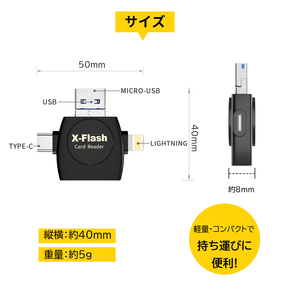 セール SDカードリーダー iPhone携帯カードリーダー TFカード兼用 OTG機能 高速データ転送 iPhone Android PC対応 メモリー カードリーダー 容量不足 (4 in 1) :DK-iUSB:1KSelect - 通販 - Yahoo!ショッピング