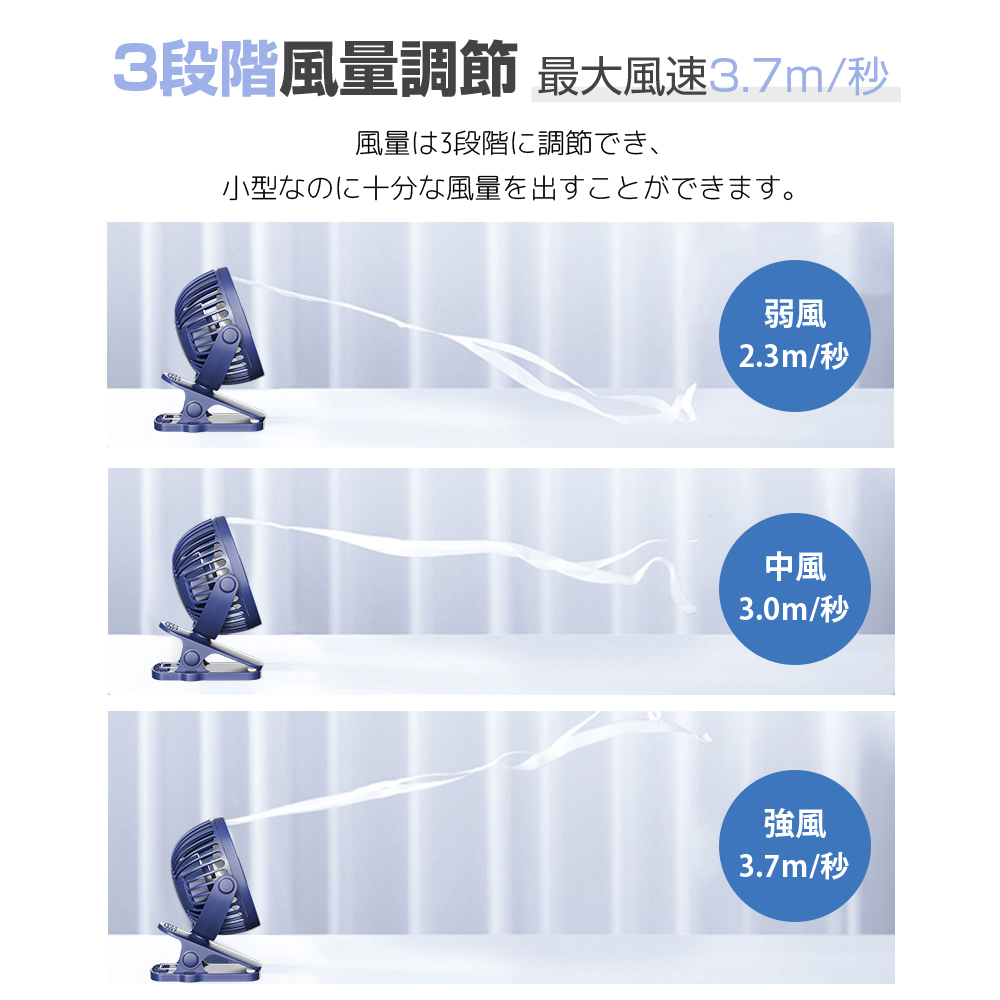 「20%OFFクーポンで1584円」 卓上扇風機 クリップ 360° 首振り 大風量 静音 節電 小型 扇風機 スタンド式 ハンディファン 携帯扇風 車用 USB充電 低騒音 軽量｜1kselect-y1｜09