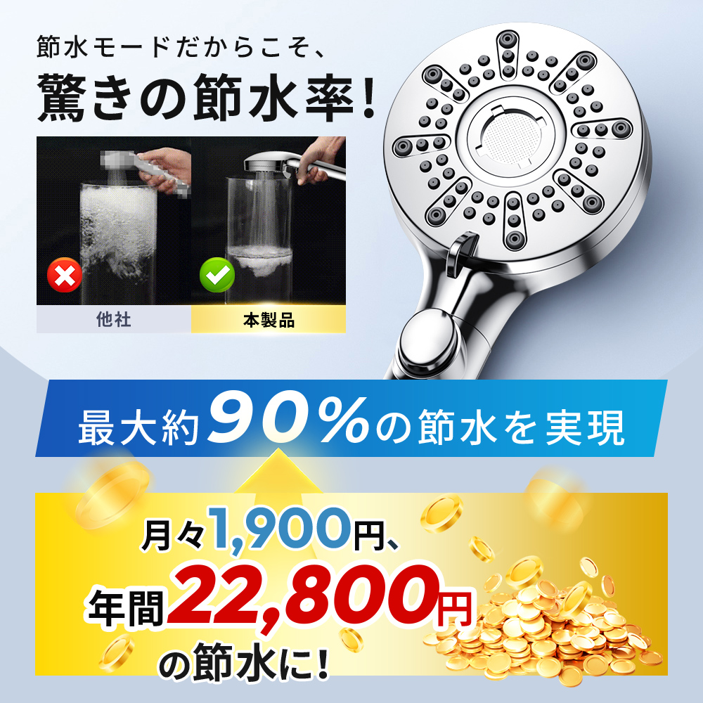 シャワーヘッド 【200円値下げ！】 節水 マイクロナノバブル 増圧
