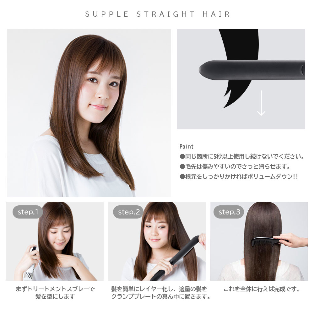 ヘアアイロン 軽量 2WAY ストレートヘアアイロン 3D ヘアーアイロン