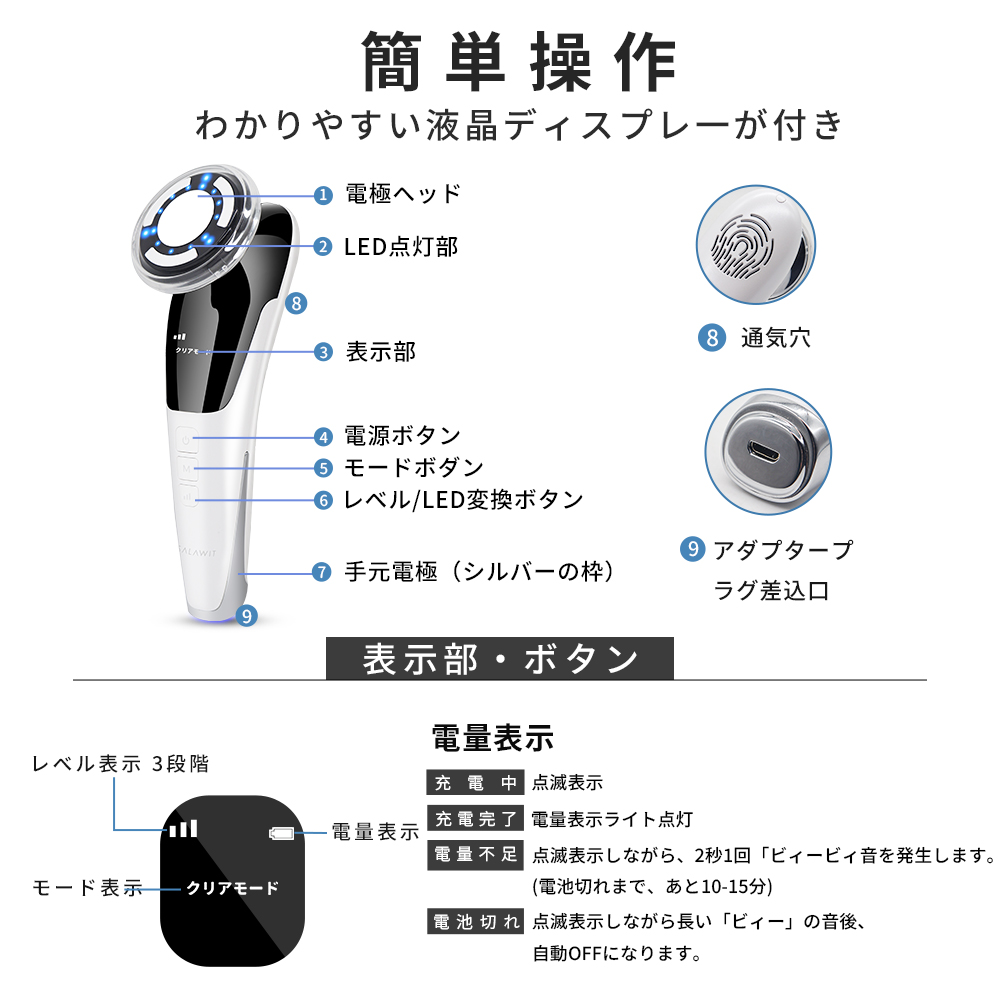 美顔器 2026年モデル改良 母の日ギフト イオン導入器 リフトアップ EMS