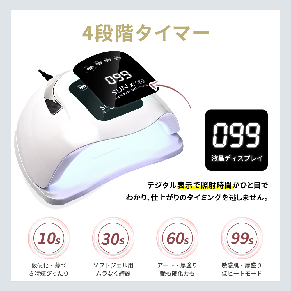 ジェルネイル ネイルライト 2026最新型！ UVライト LED 二重光源 低