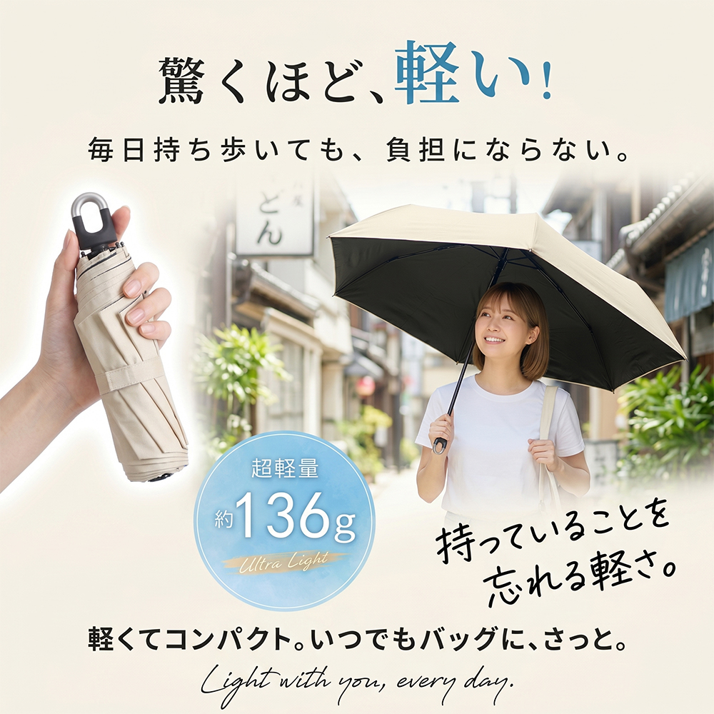 日傘 2026年最新型｜500円OFF ロックハンドル 折りたたみ 傘 完全遮光