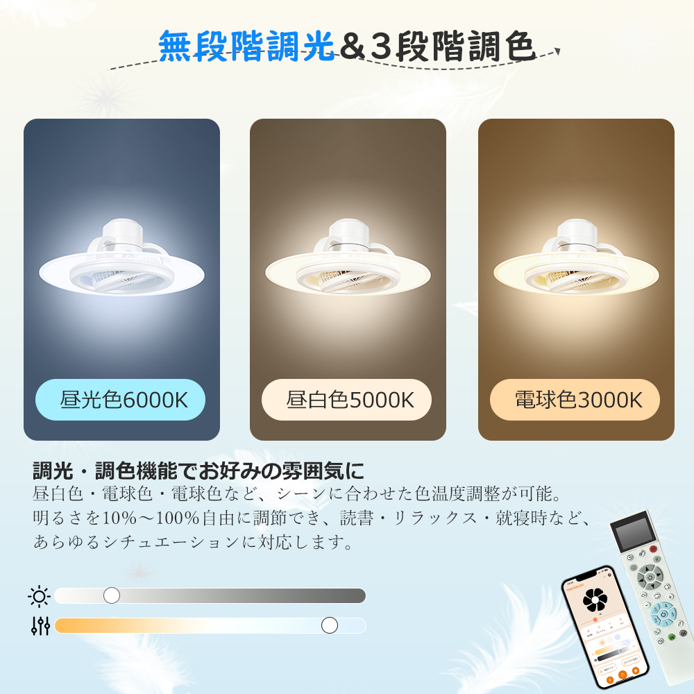 alexa対応シーリングファンライト 首振り引っ掛け LEDシーリングライト