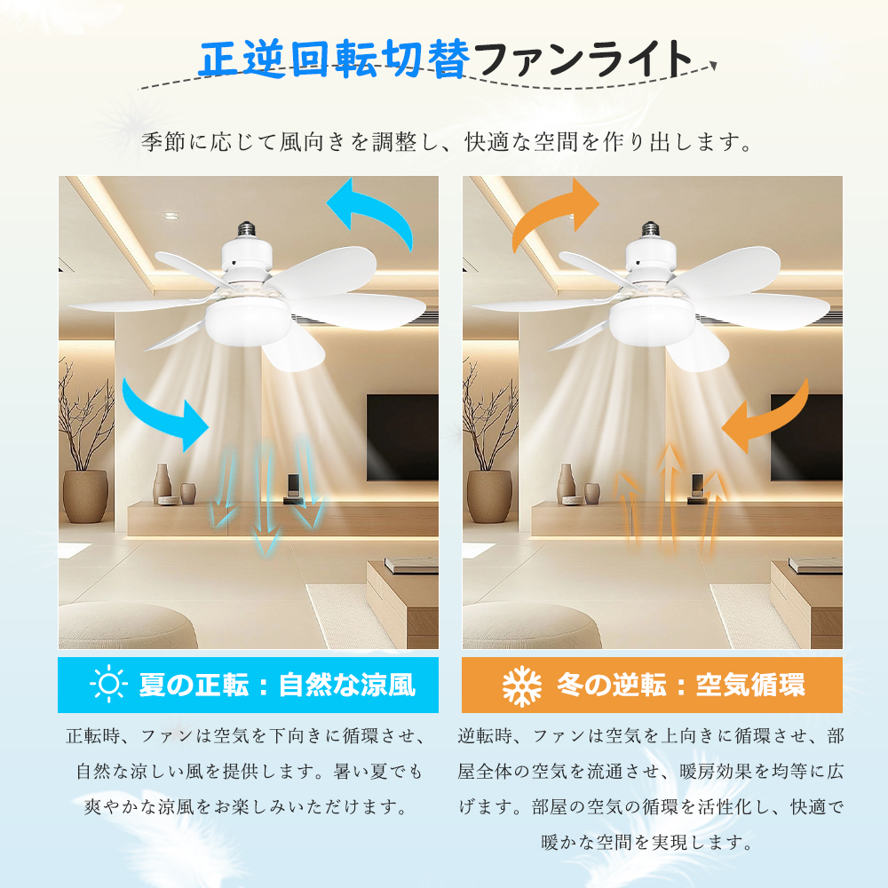 「アプリ対応」シーリングファンライト トイレシーリングファン e26 リモコン付き天井ファンサーキュレーター照明付き扇風機小型 wi-fiファン付きライト正逆回転 |  | 08