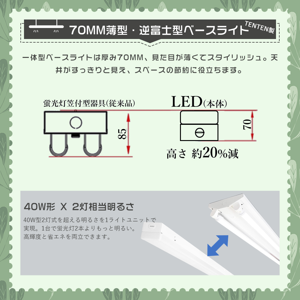 2年保証 直管LED蛍光灯用照明器具 トラフ型 屋外用 LEDベースライト 防