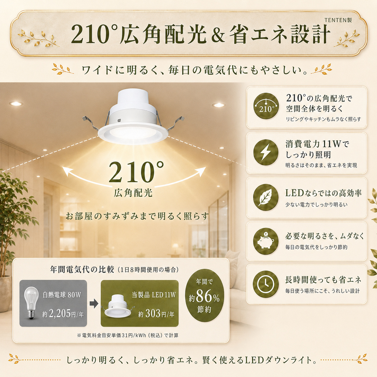 スマート照明LEDダウンライト100φ 高気密SB形ダウンライト調光調色