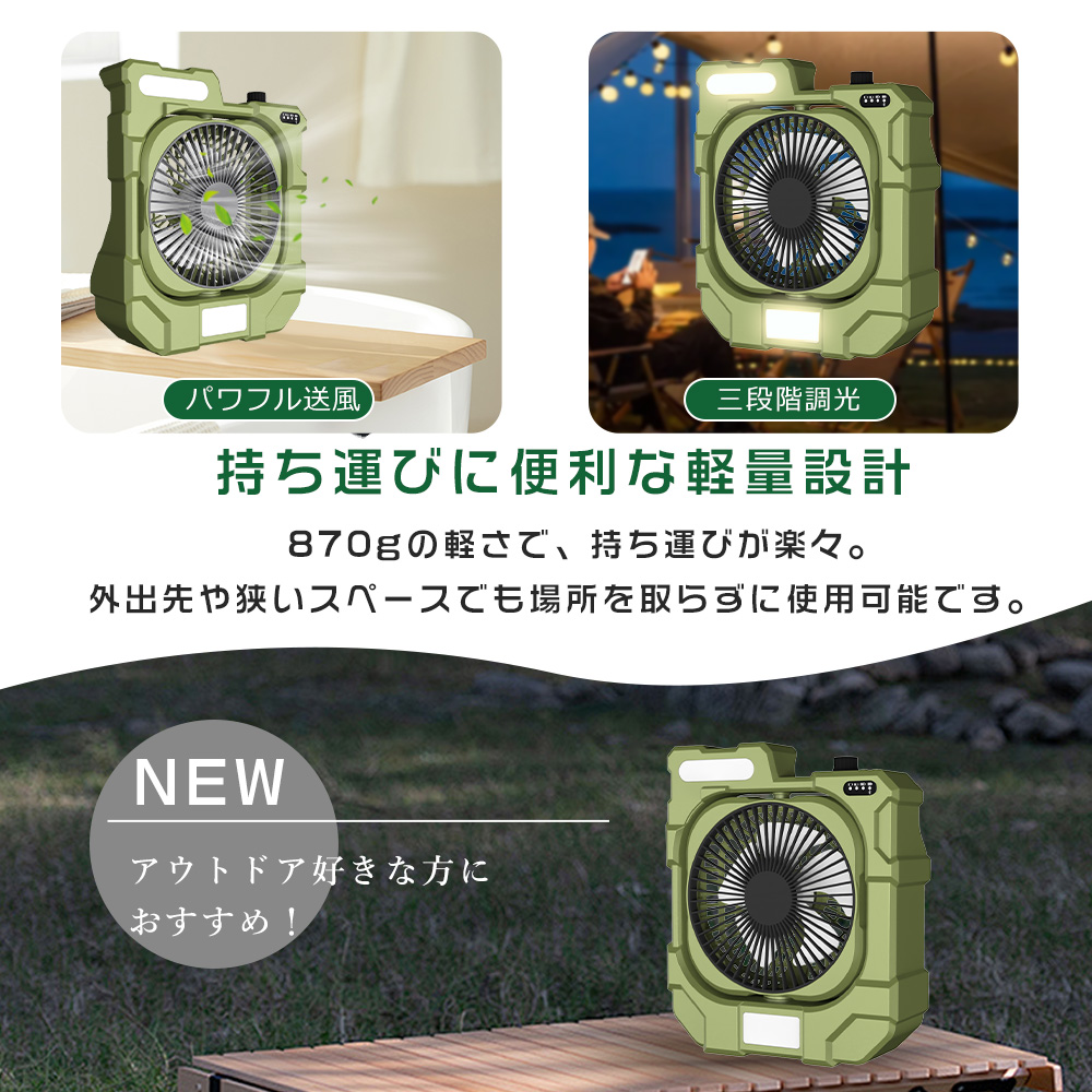 ポータブル サーキュレーター 自動首振り スマート 扇風機 ミニ 送風機  ハンディファン 卓上 遠隔操作 DCモーター Type-C充電 ライト搭載 3段調光 旅行用 停電 |  | 04