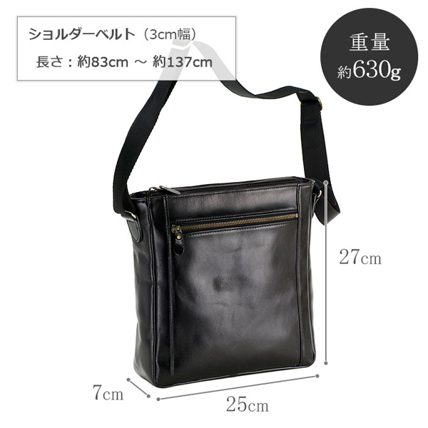 サドル ショルダーバッグ・メッセンジャーバッグ メンズ 黒/チョコ