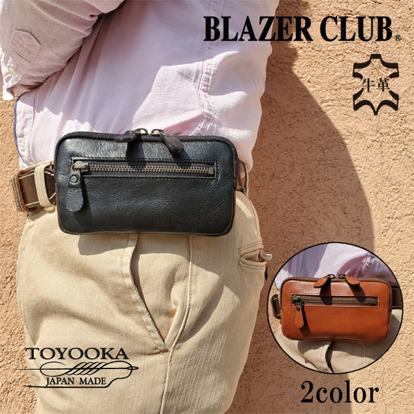Yahoo! Yahoo!ショッピング(ヤフー ショッピング)ブレザークラブ  バッグ BLAZER CLUB 日本製 豊岡製 ベルトポーチ スマホポーチ 牛革 本革 レザー ブラック ブラウン メンズ KBN25898 25898
