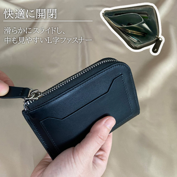 ハミルトン 財布 メンズ 黒/グレー ミニ財布 L字 本革 牛革 レザー 28003 |  | 06