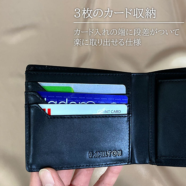 ハミルトン 財布 メンズ 黒/グレー 二つ折り 本革 牛革 レザー 28004 |  | 03