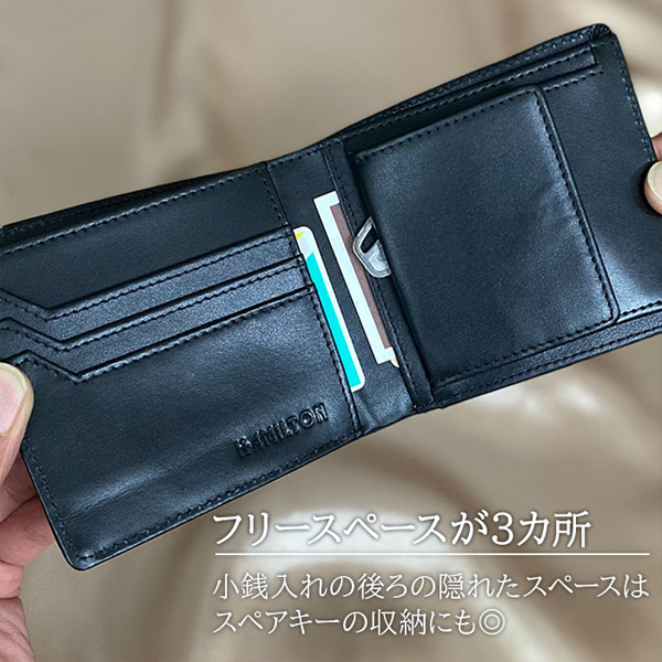 ハミルトン 財布 メンズ 黒/グレー 二つ折り 本革 牛革 レザー 28004 |  | 04