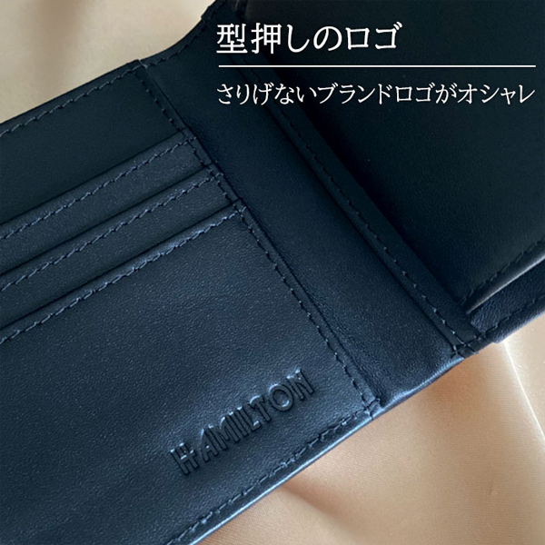 ハミルトン 財布 メンズ 黒/グレー 二つ折り 本革 牛革 レザー 28004 |  | 06