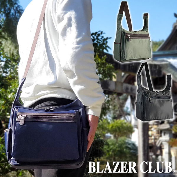 ブレザークラブ BLAZER CLUB ショルダーバッグ 33761 3H メンズ ネイビー ブレザークラブ ショルダーバッグ・メッセンジャーバッグ メンズ 黒