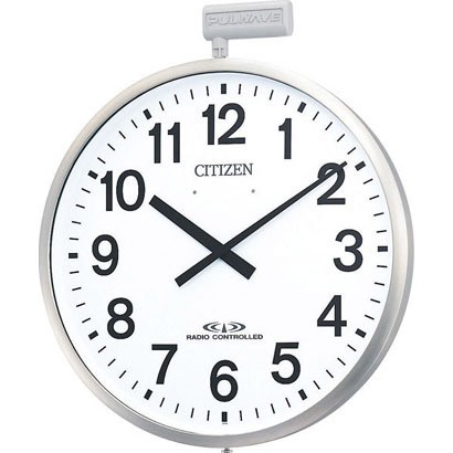 リズム時計（CITIZEN） 掛時計 パルウェーブ 銀色ヘアライン仕上（白） 4MY611-B19