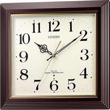 リズム時計（CITIZEN） 掛時計  茶メタリック色（アイボリー） 4MY803-006｜1more
