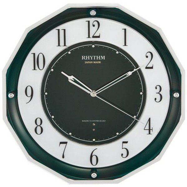 リズム時計（CITIZEN） 掛時計 スリーウェイブM846 緑メタリック色（緑） 4MY846SR05｜1more