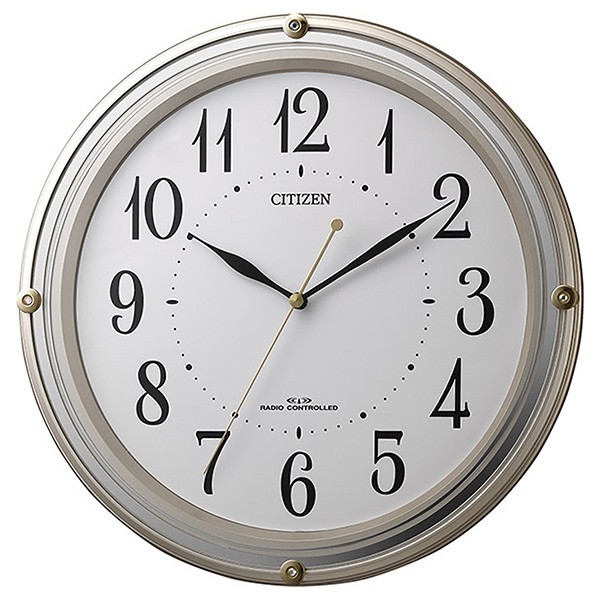 リズム時計（CITIZEN） 掛時計  ゴールドメタリック色（白） 8MY516-018｜1more