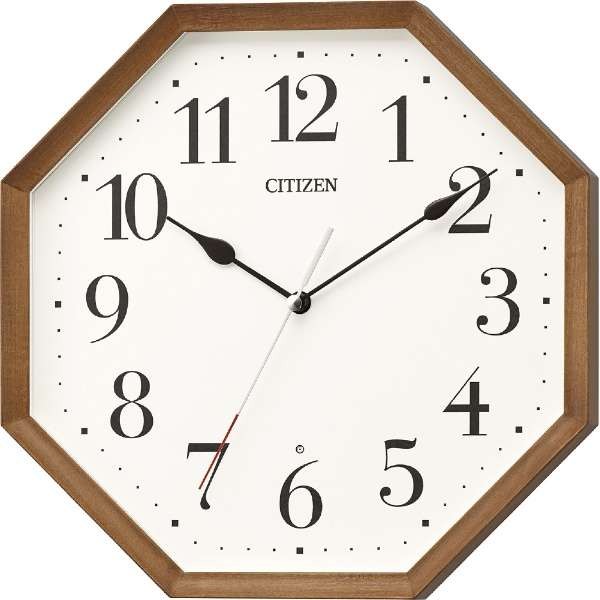 リズム時計（CITIZEN） 掛時計  茶色半艶仕上（ベージュ） 8MY531-006｜1more
