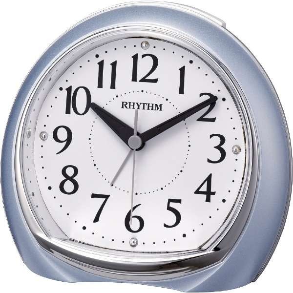 リズム時計（CITIZEN） 置時計 リフレR665 青メタリック（白