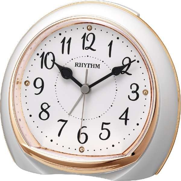 リズム時計（CITIZEN） 置時計 リフレR665 ピンク（白） 8RE665SR13