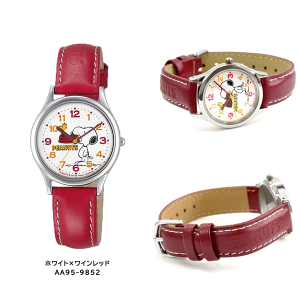 シチズンQ&Q スヌーピー レディース キッズ 腕時計 レザー ベゼル AA9 | Q&Q | 01