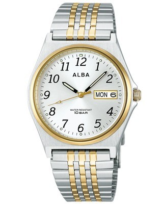 SEIKO ALBA セイコー アルバ スタンダード ねじロック式 メンズ 腕時計 シルバー ゴールド AIGT002 正規品｜1more｜02