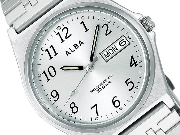 SEIKO ALBA セイコー アルバ スタンダード ねじロック式 メンズ 腕時計 シルバー AIGT004 正規品