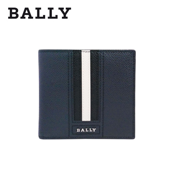バリー LETTERING TSP 財布 BALLY 二つ折り ネイビーブルー BALLY-6218015｜1more