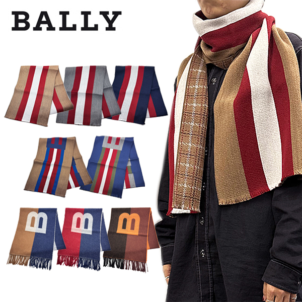 バリー マフラー・ストール BALLY ライン ロゴ ウール メンズ レディース BALLY-630