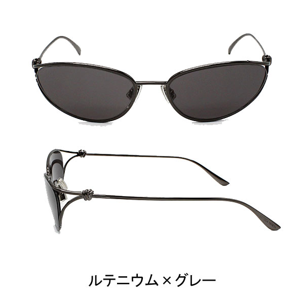 ボッテガ・ヴェネタ  サングラス ユニセックス ルテニウム×グレー シルバー×シルバーミラー ノーズパッド BV1330Sの画像