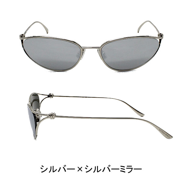 ボッテガ・ヴェネタ  サングラス ユニセックス ルテニウム×グレー シルバー×シルバーミラー ノーズパッド BV1330Sの画像