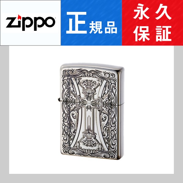 ZIPPO ジッポー オイルライター Classic Series クラシックシリーズ クロス エッチング ニッケル古美 シルバー CRASSIC-CROSS-A｜1more