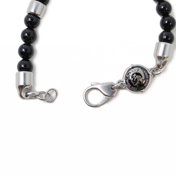 DIESEL ディーゼル ブレスレット ブラック シルバー メンズ