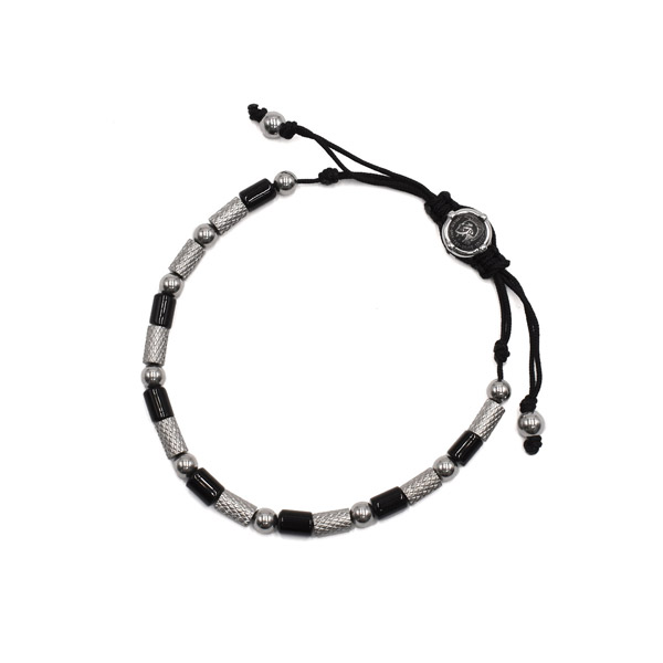 DIESEL ブレスレット DX1311040 SILVER/BLACK DIESEL ディーゼル ブレスレット ブラック シルバー メンズ