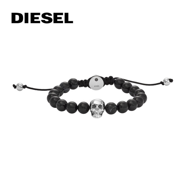 ディーゼル  ブレスレット DIESEL スカル ドクロ ブラック メンズ DX1381040｜1more