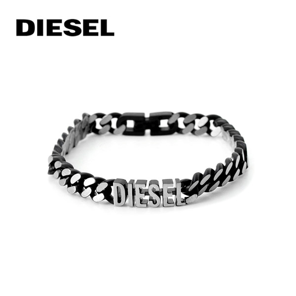 ディーゼル  ブレスレット DIESEL ブラック シルバー メンズ DX1386040｜1more