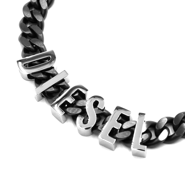全品送料0円 DIESEL ディーゼル ブレスレット メンズ ブラック×シルバー アクセサリー