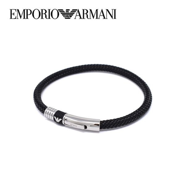 エンポリオアルマーニ  ブレスレット EMPORIO ARMANI クロス ブラック シルバー メンズ EGS1624001