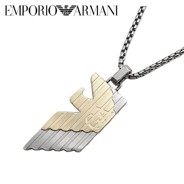 エンポリオアルマーニ  ネックレス・ペンダント メンズ ゴールド×シルバー ステンレス ツートン EGS3073040