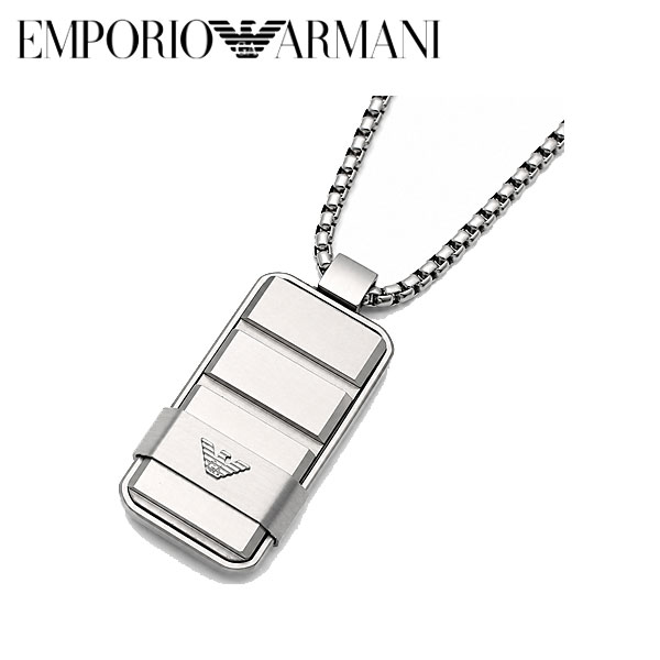 エンポリオアルマーニ Eagle Logo ネックレス・ペンダント メンズ シルバー ドッグタグ EGS3078040