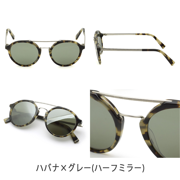 ゼニア サングラス ユニセックス ブラック×グレー/ハバナ×グレー ZEGNA