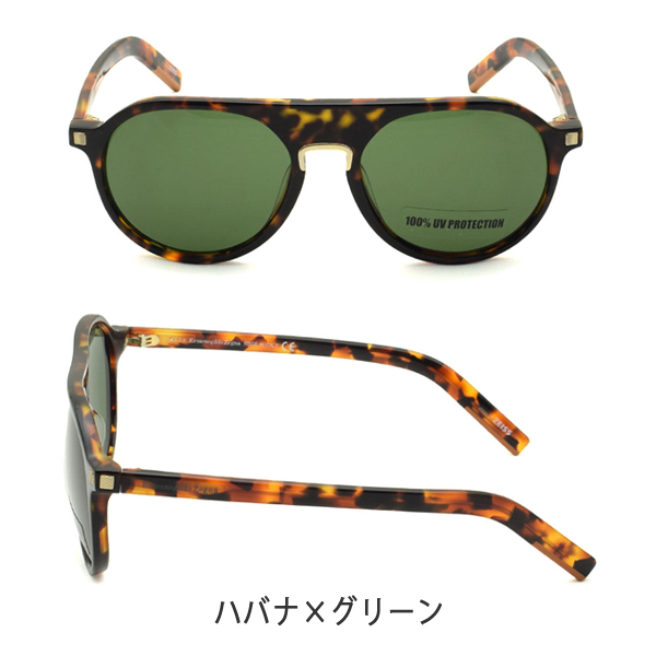 ゼニア サングラス ユニセックス ブラック×オレンジ/ハバナ×グリーン