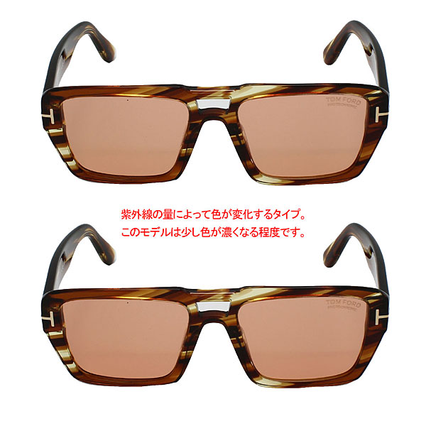トム・フォード  サングラス ユニセックス ハバナ×コーラル(調光) 調光レンズ グローバルフィット メンズ レディース FT1153-55E-56の画像