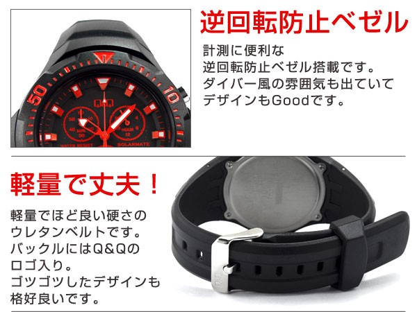 シチズン CITIZEN Q&Q キューキュー SOLARMATE ソーラーメイト クロノ