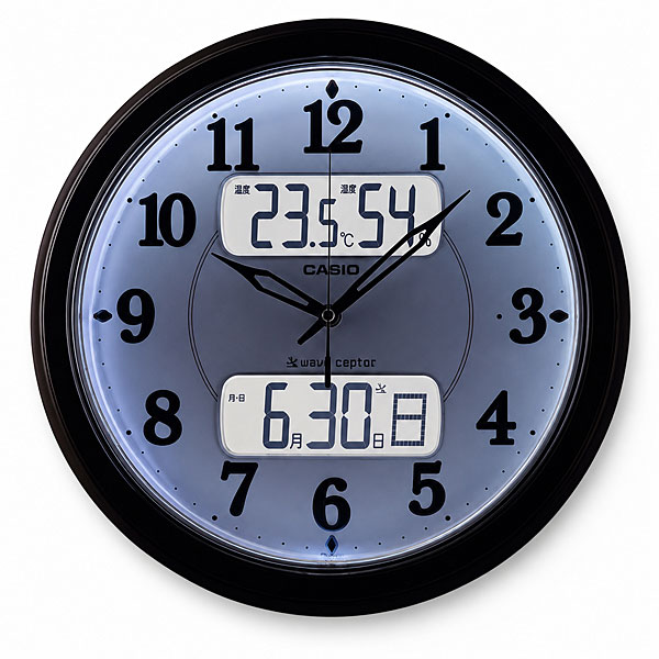 CASIO（カシオ） CASIO CLOCK 掛け時計 ブラウン 壁掛け時計 電波 温度