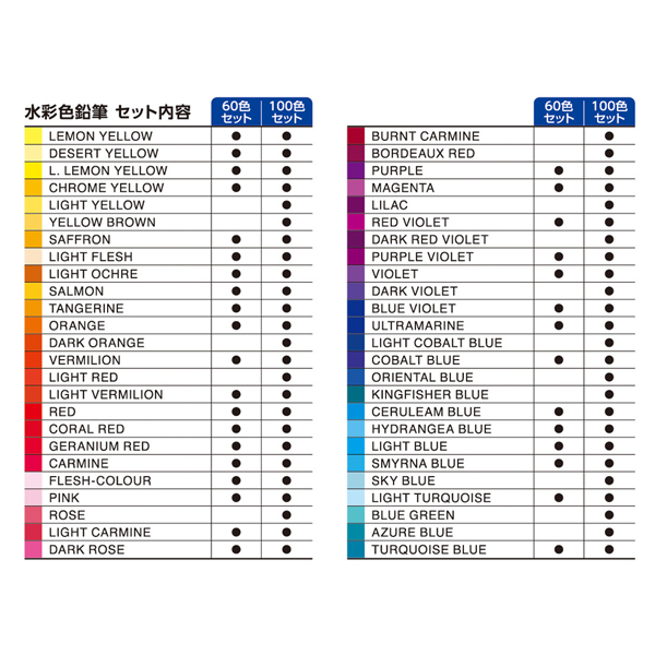 アートライン リベリオ 色鉛筆 水彩色鉛筆 60色/ 100色KCPL-60C/H KCPL-100C/H KCPL-W60C/H KCPL-W100C/H |  | 09